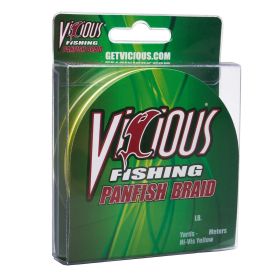Vicious Panfish Braided Line HiVis Yellow 150yd 10lb