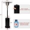 Bosonshop Outdoor Propane Heater Portable Patio Heater With Wheels 87 Inches Tall 36000 BTU for  Commercial Courtyard (Black)
