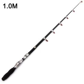 Mini 1.0m-2.3m Portable Telescopic Fishing Rod Spinning Carbon Fish Hand Fishing Tackle Sea Rod Fishing Pole (Color: 1.0m)